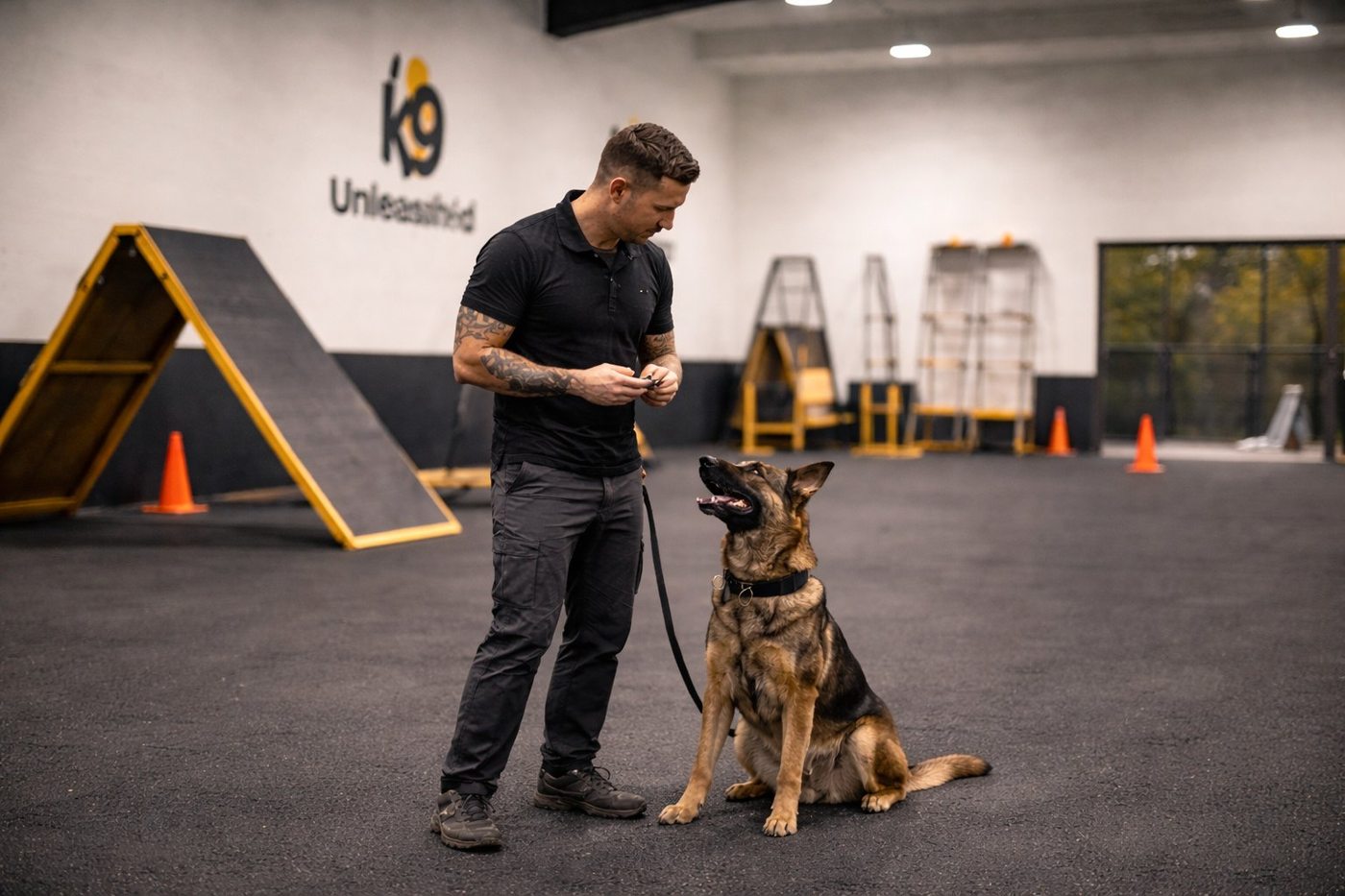 Instalacao interior de treino canino K9 em Miami